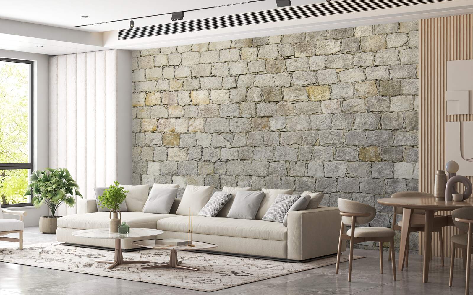 Fotobehang herstel van het uiterlijk van een bakstenen muur