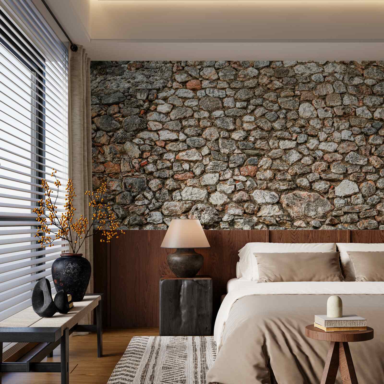 Fotobehang antieke veelkleurige stenen muur