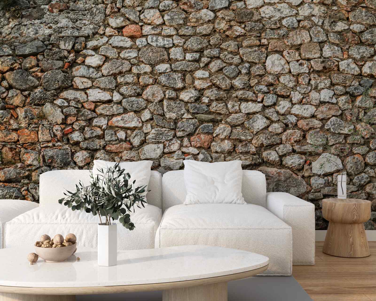 Fotobehang antieke veelkleurige stenen muur