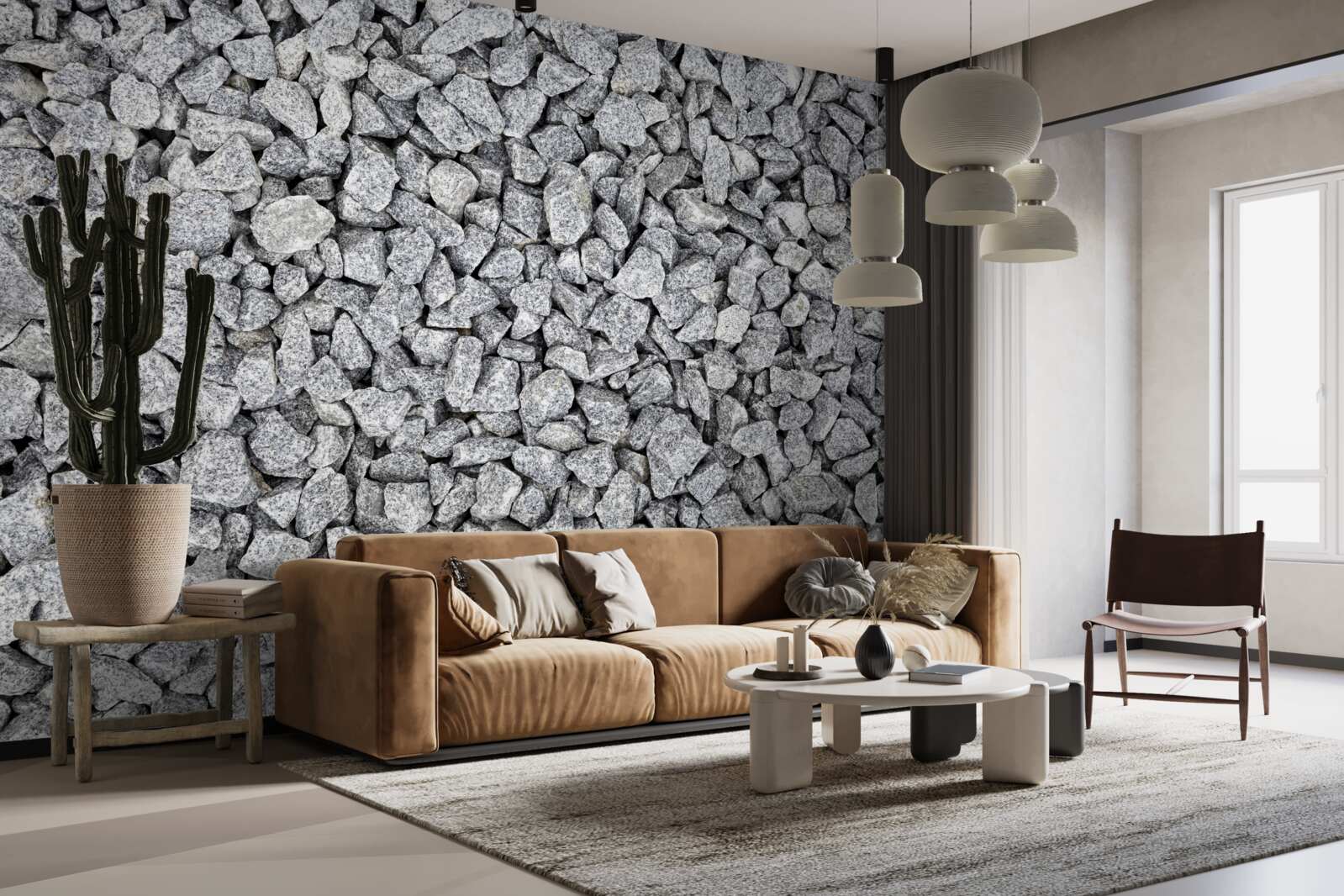 Fotobehang marmer grijs steenslag