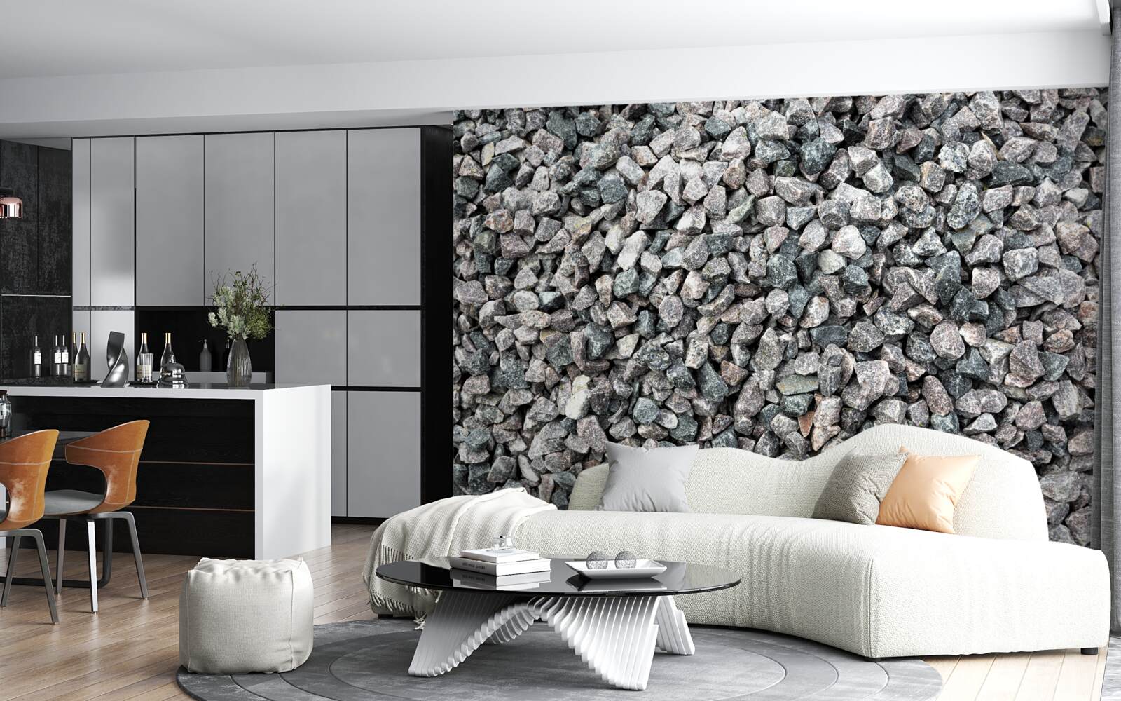 Fotobehang veel grijze stenen