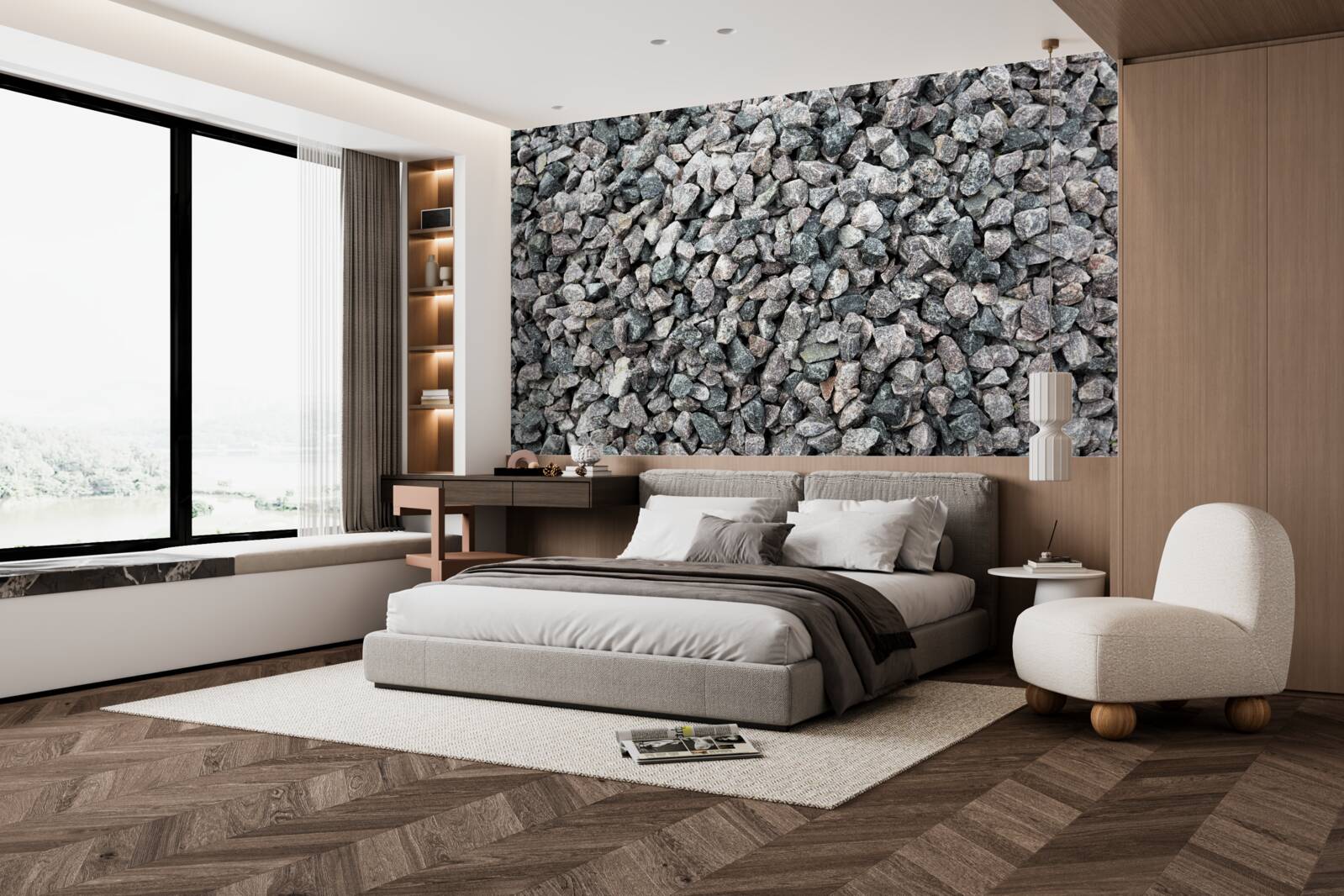 Fotobehang veel grijze stenen