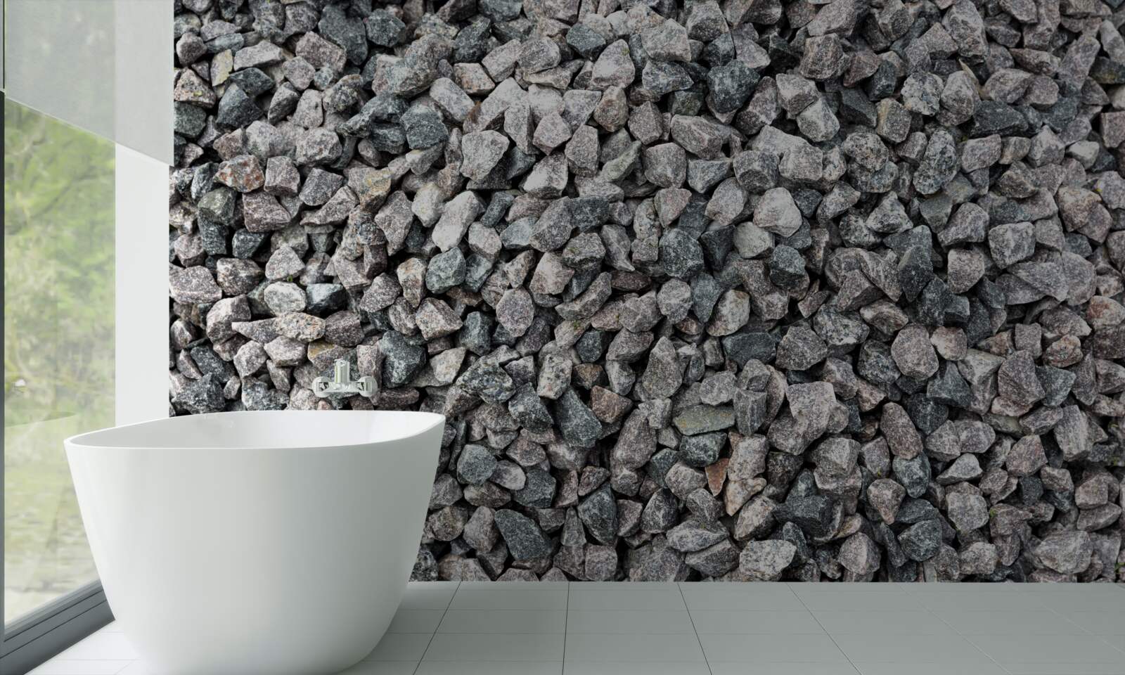 Fotobehang veel grijze stenen