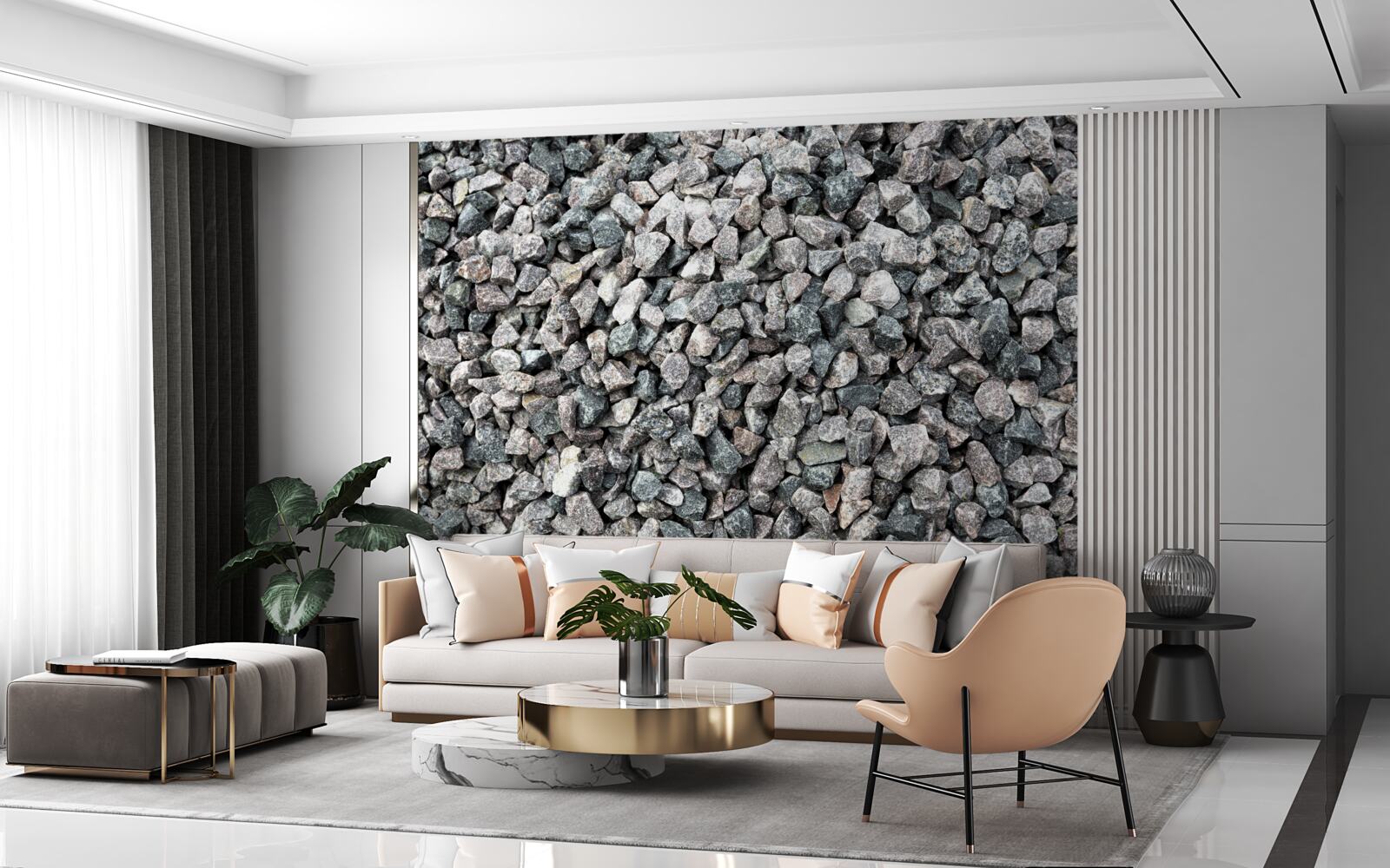 Fotobehang veel grijze stenen