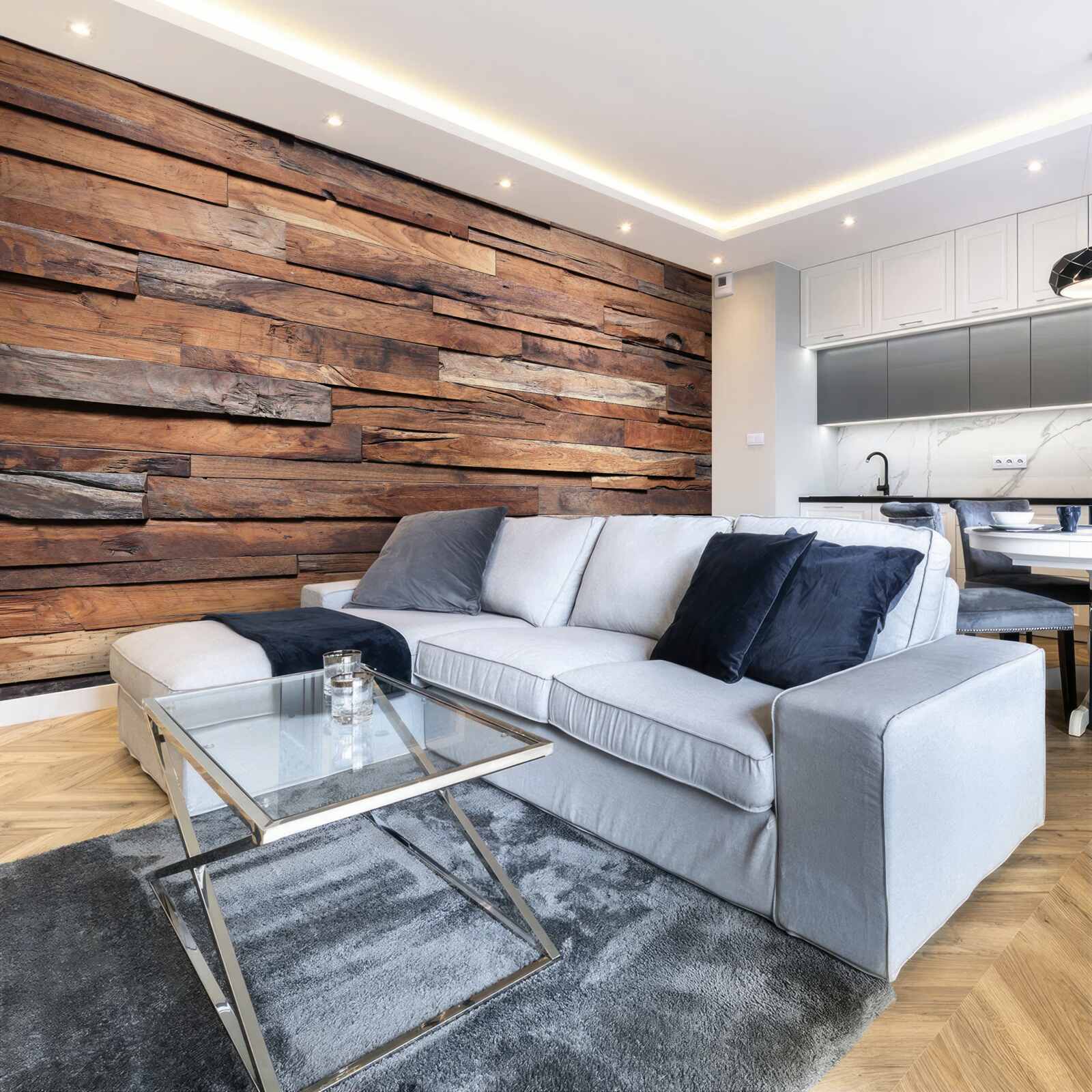 Fotobehang houten plank in een oudbruine tint