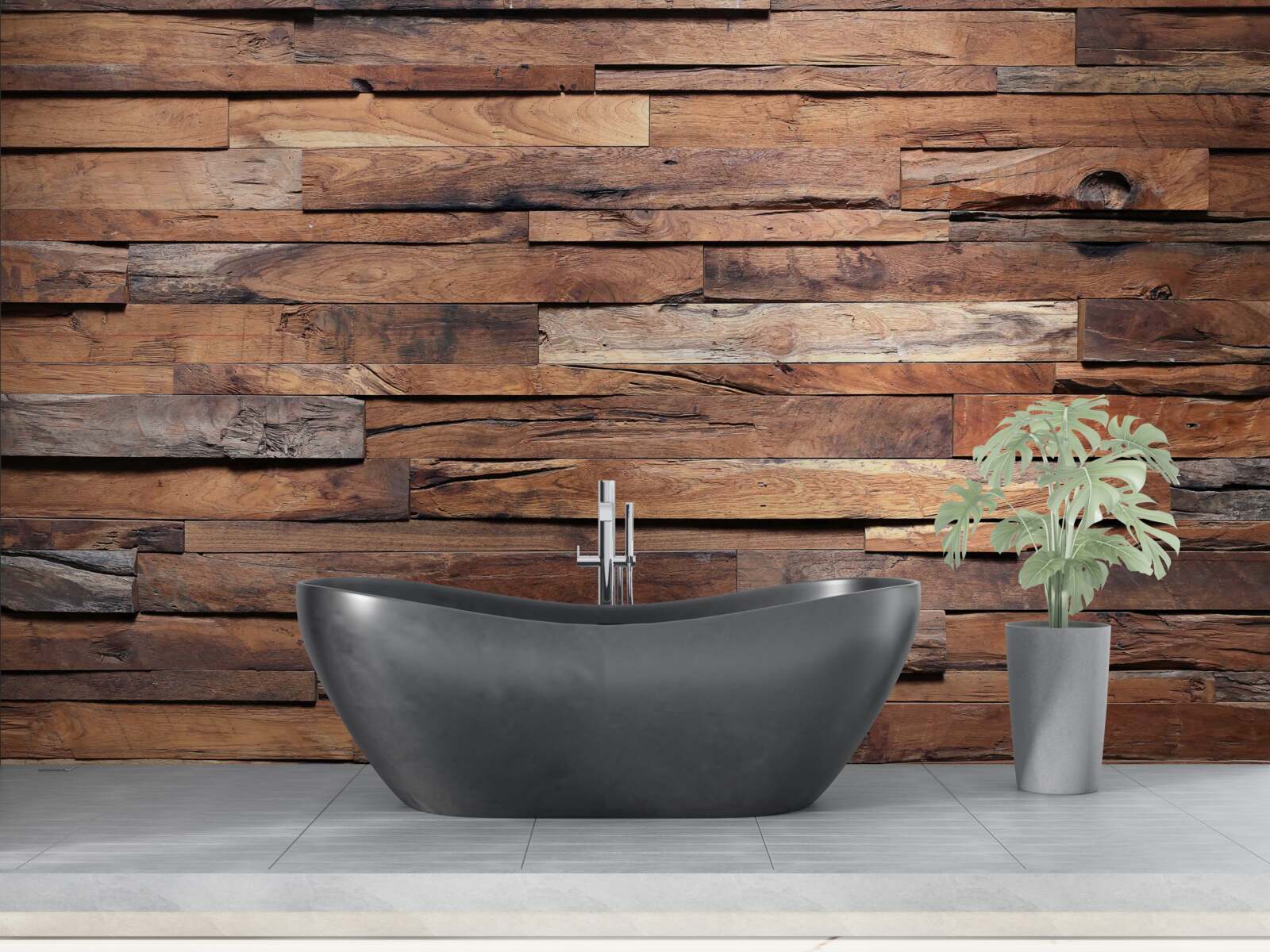 Fotobehang houten plank in een oudbruine tint