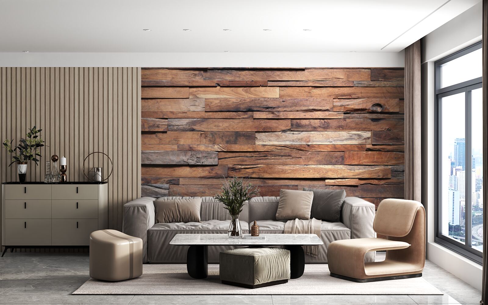 Fotobehang houten plank in een oudbruine tint