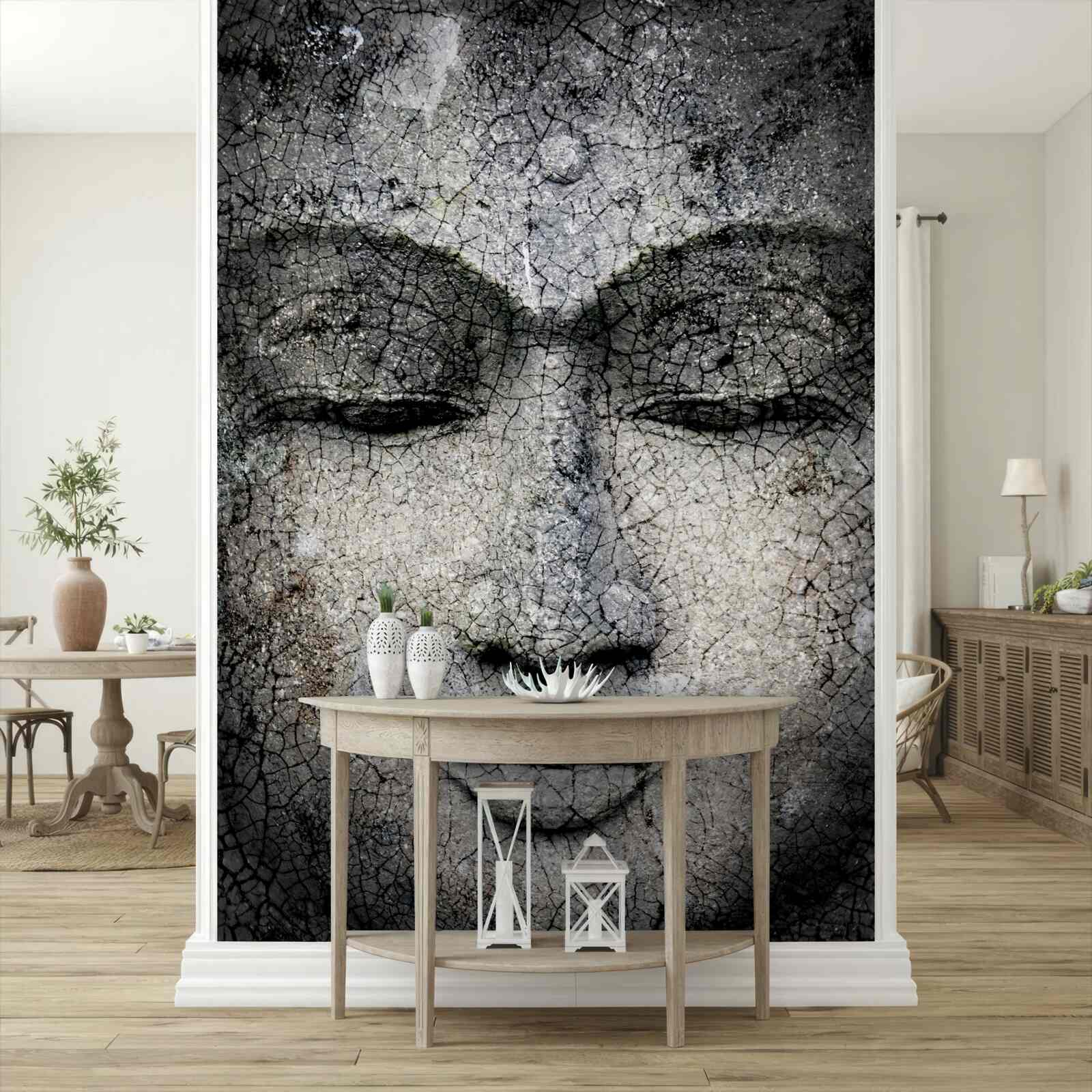 Fotobehang naar een meisje kijken is als een stenen gezicht