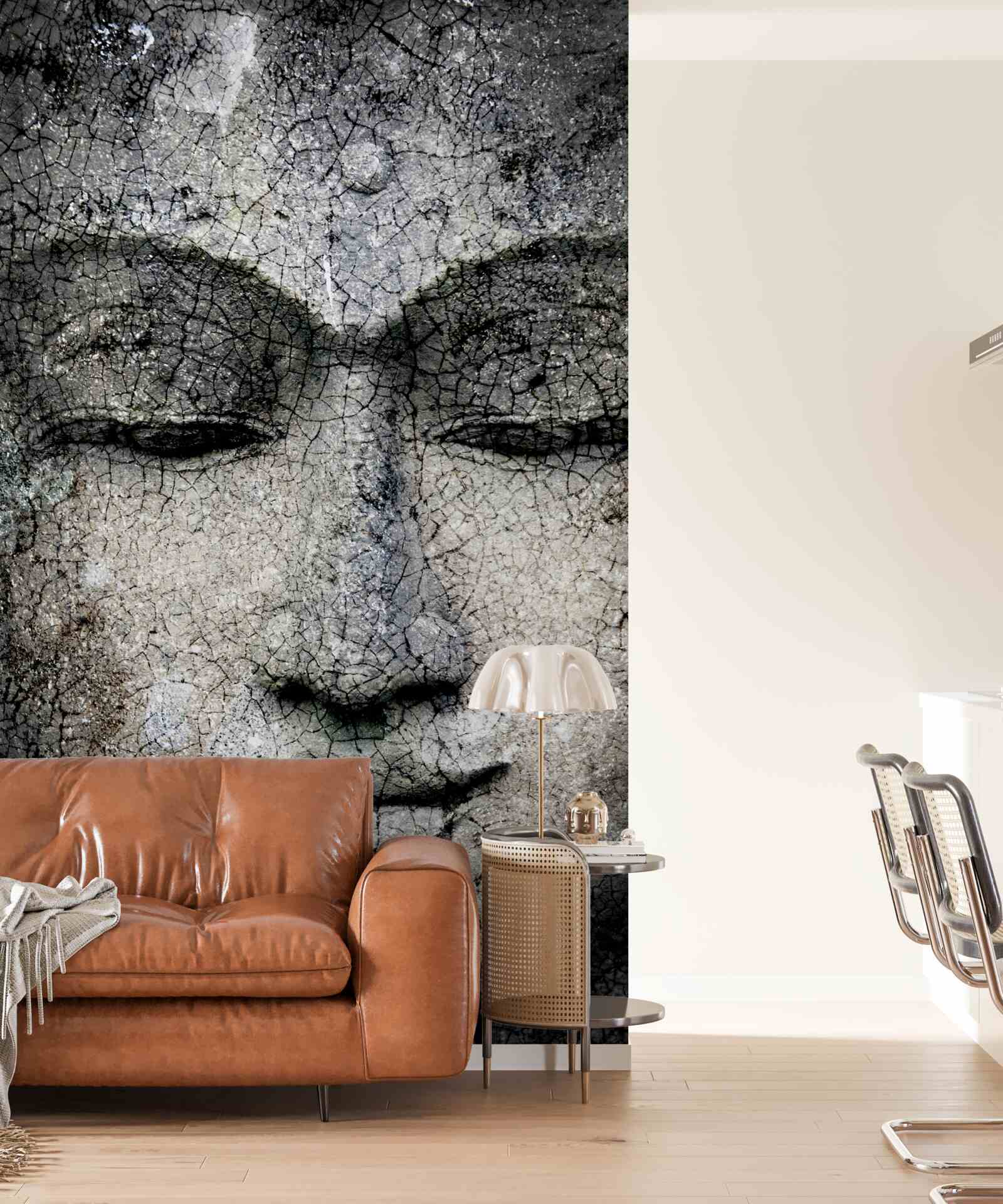 Fotobehang naar een meisje kijken is als een stenen gezicht