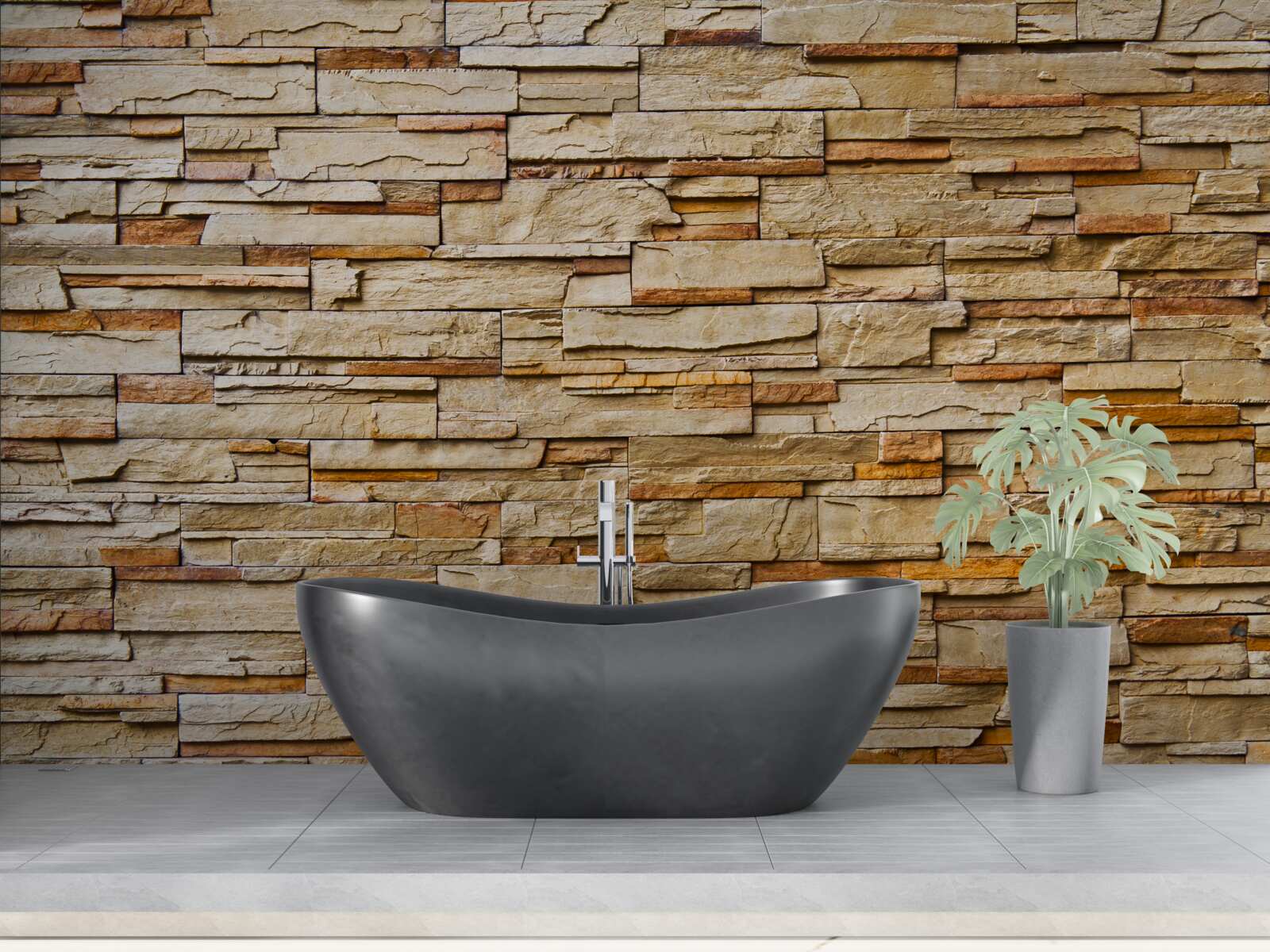 Fotobehang bruine stenen muur