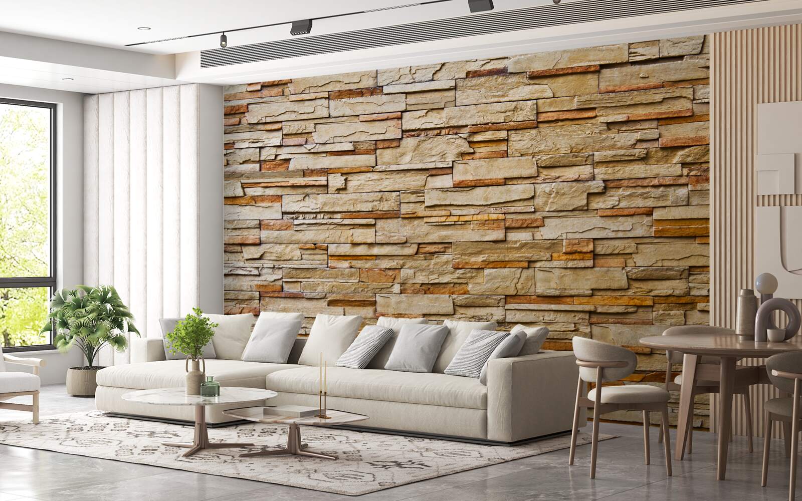 Fotobehang bruine stenen muur