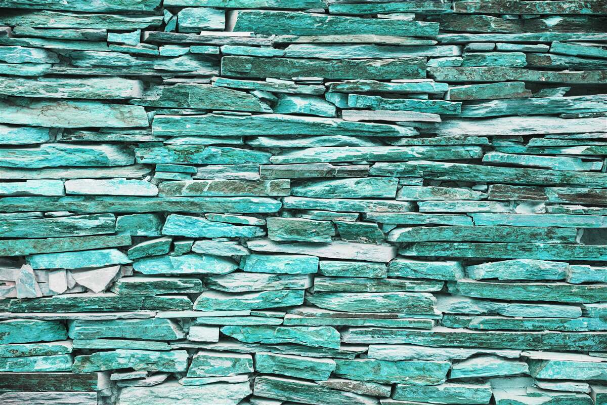 Fotobehang barrière van turkoois steen