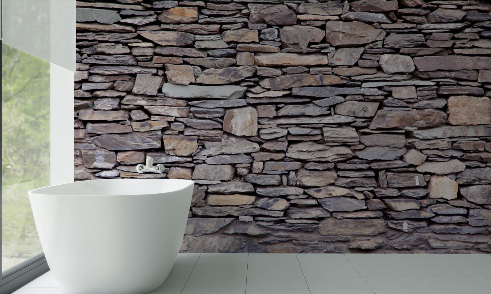 Fotobehang grijze stenen muur