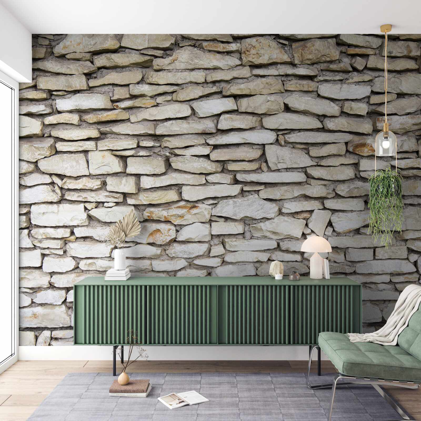 Fotobehang Muur van oude structuursteen