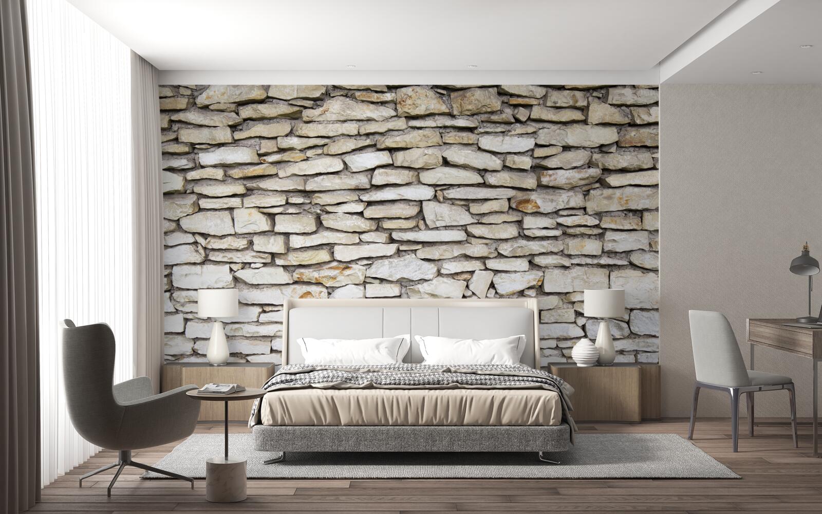 Fotobehang Muur van oude structuursteen