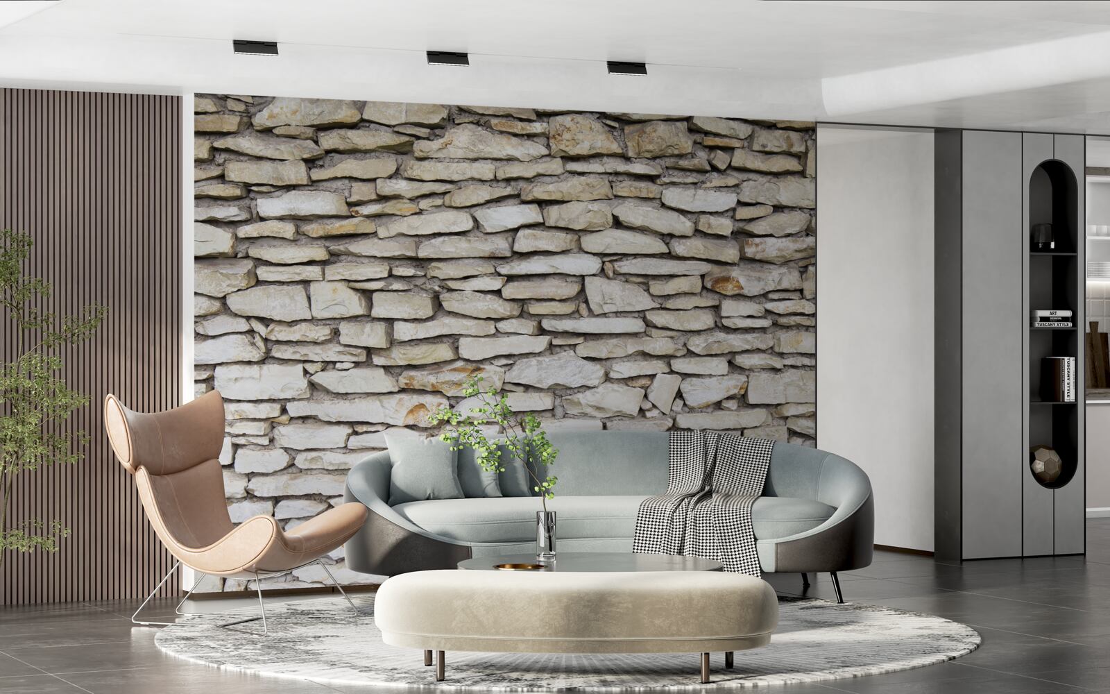 Fotobehang Muur van oude structuursteen