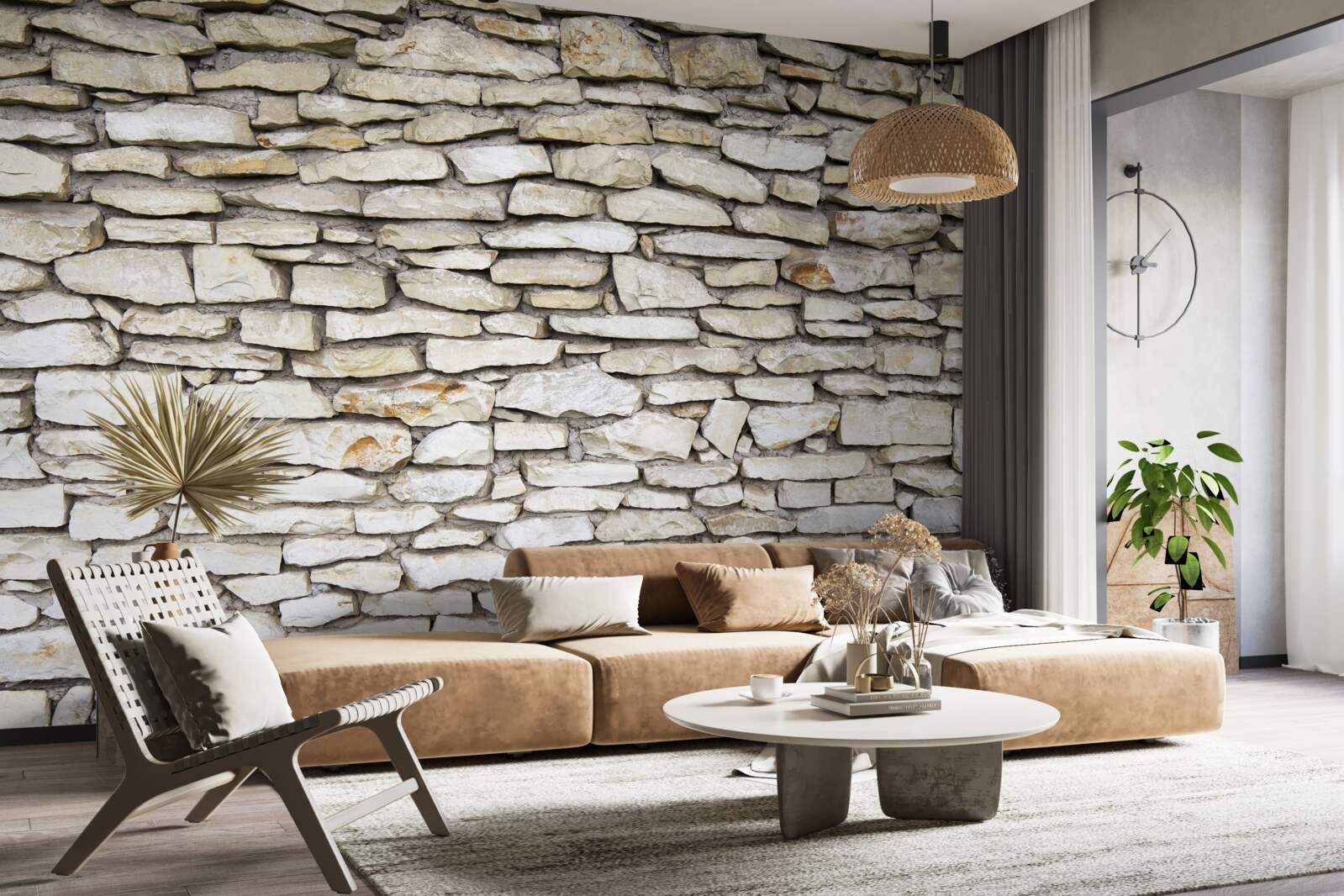 Fotobehang Muur van oude structuursteen