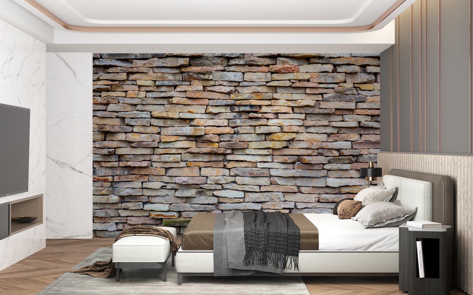 Fotobehang stenen muur structuur