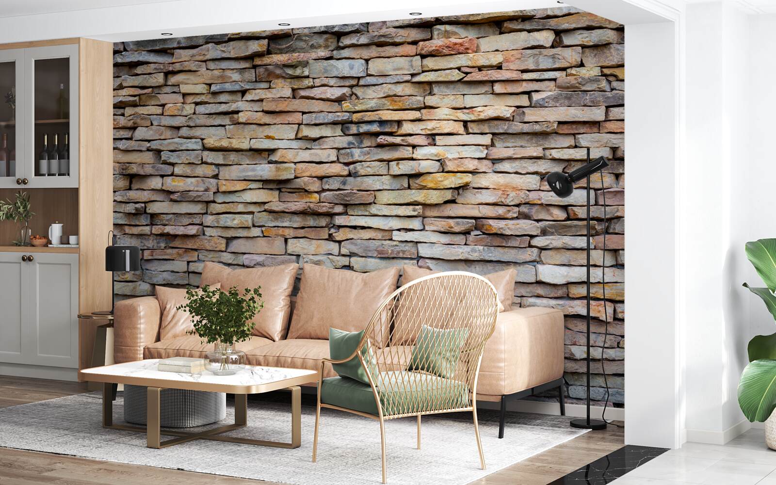 Fotobehang stenen muur structuur