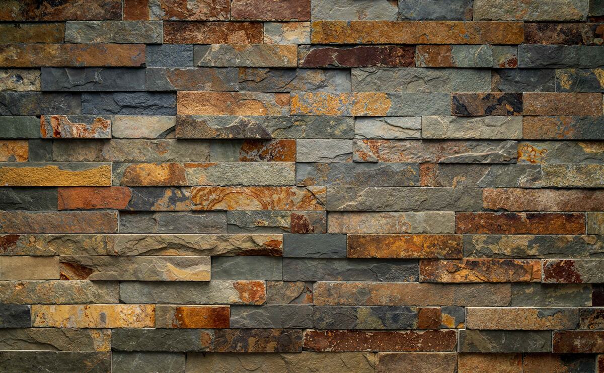 Fotobehang meervoudig rode stenen muur