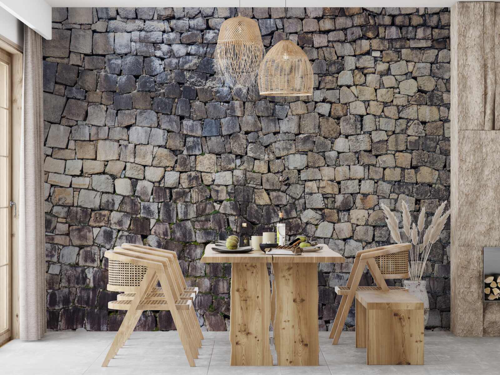 Fotobehang Middeleeuwse muur van oude steen