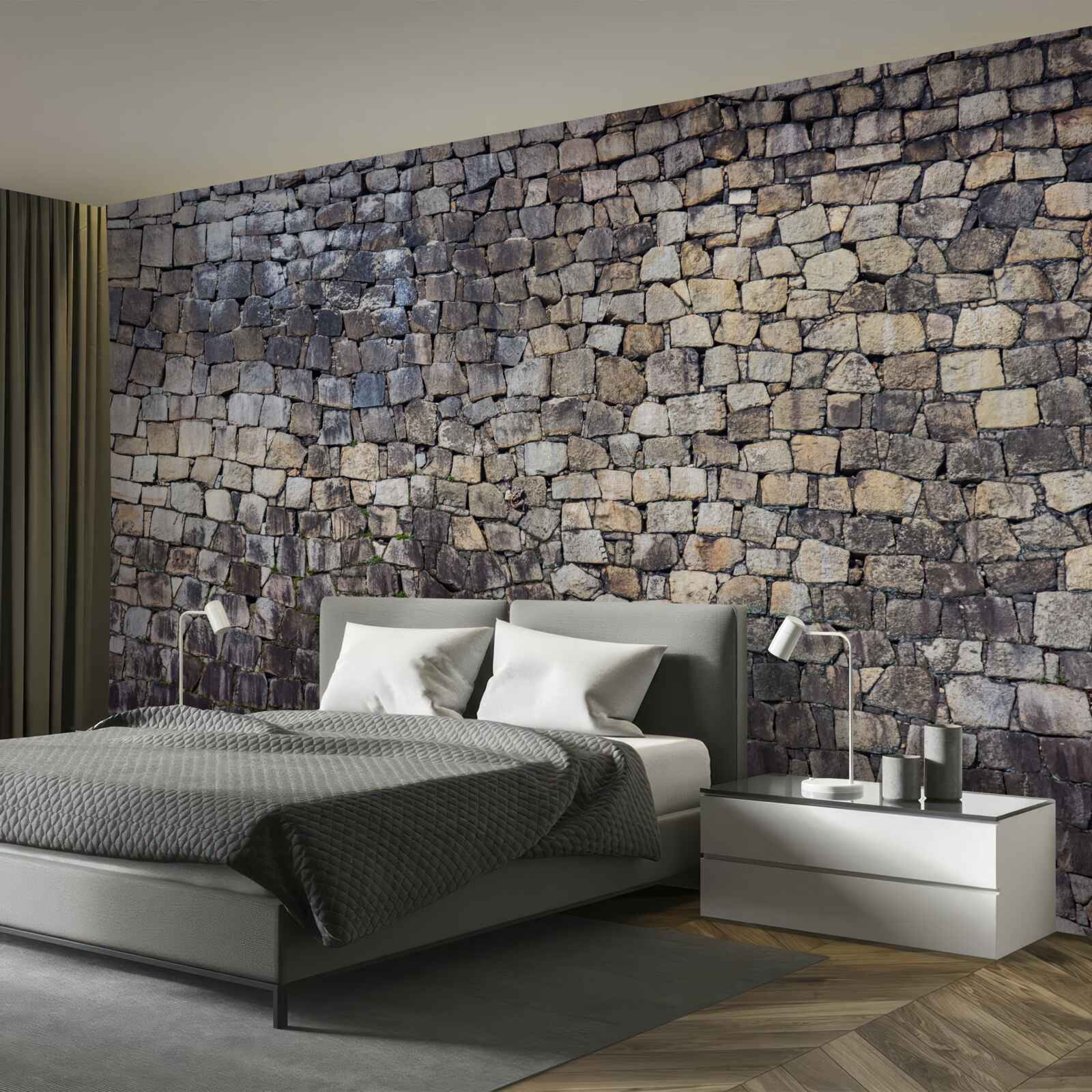 Fotobehang Middeleeuwse muur van oude steen