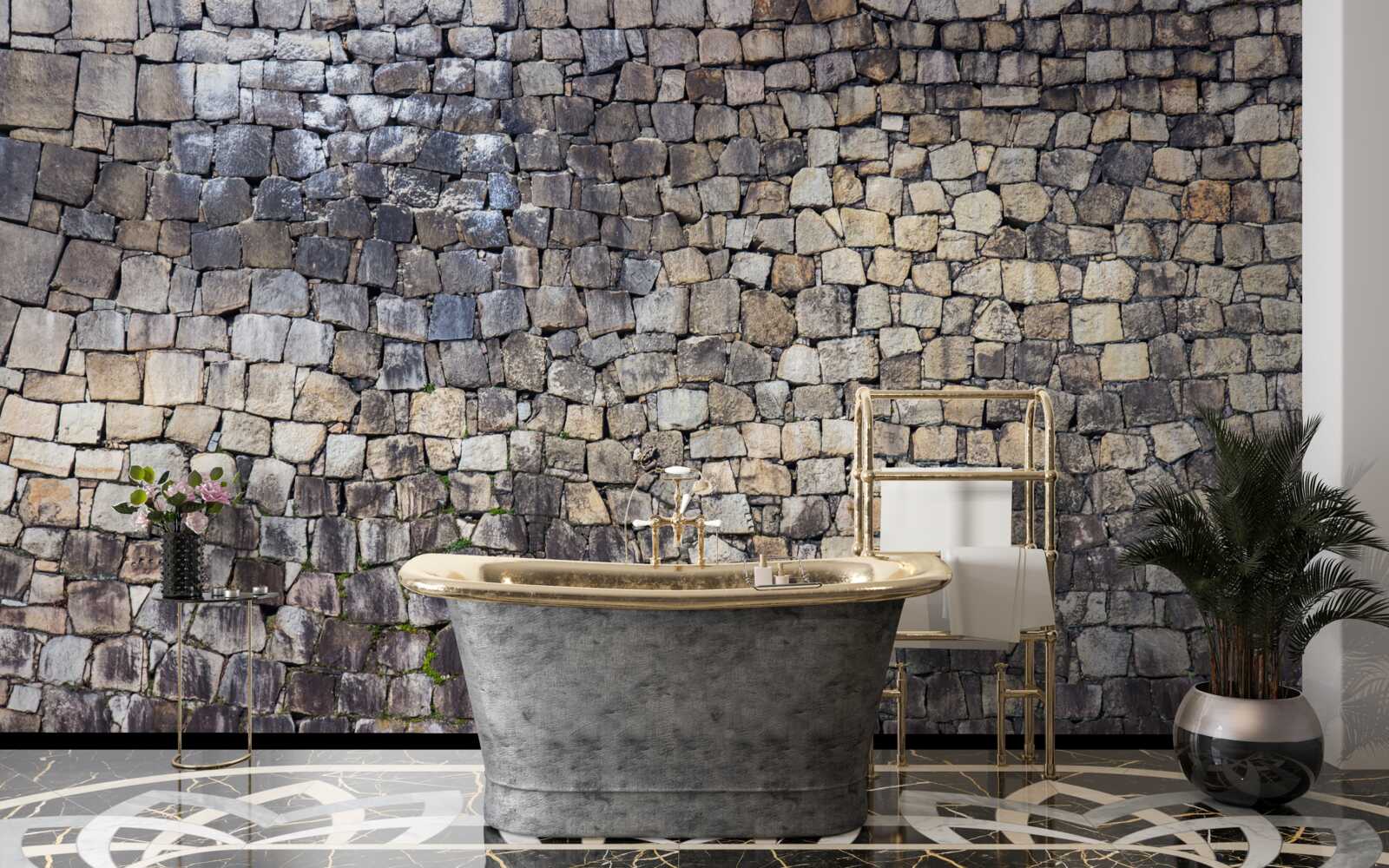 Fotobehang Middeleeuwse muur van oude steen