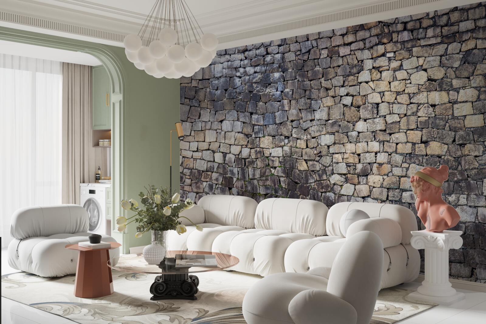 Fotobehang Middeleeuwse muur van oude steen