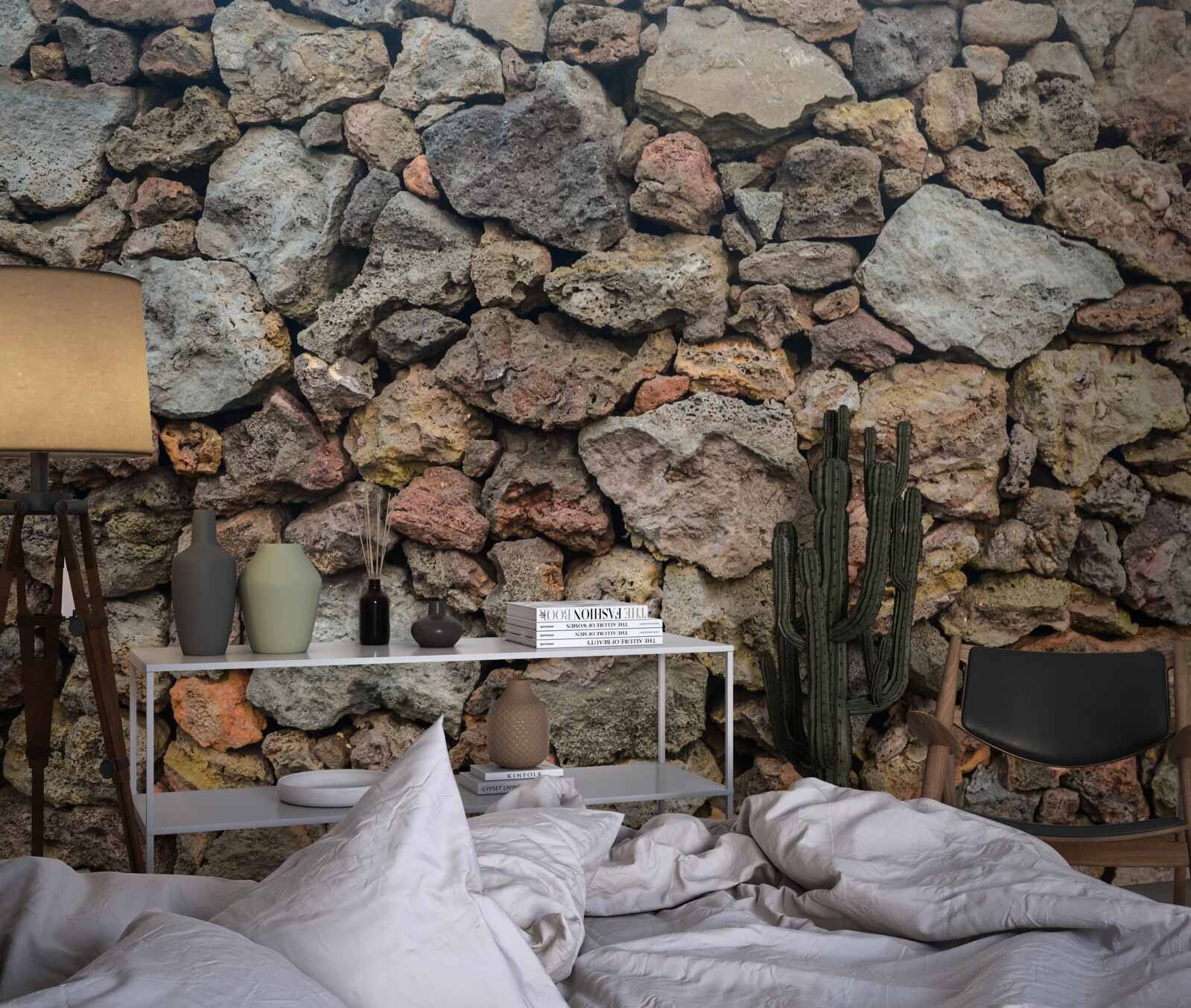 Fotobehang Vulkanische stenen muur