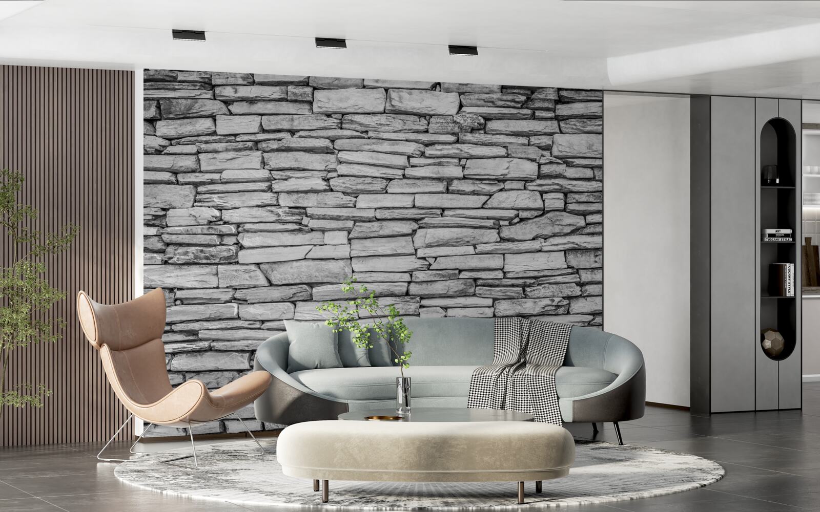 Fotobehang structuur van grijze stenen muur