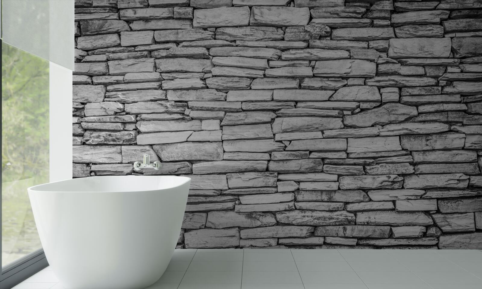 Fotobehang structuur van grijze stenen muur