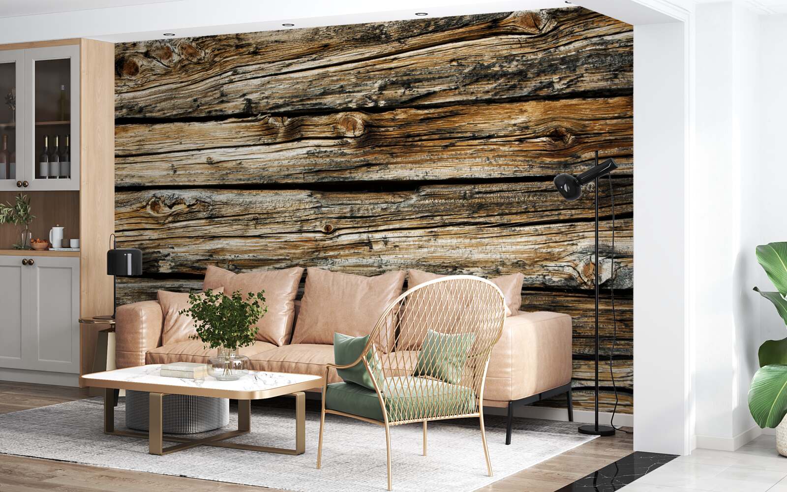 Fotobehang authentieke houten plank in retrostijl