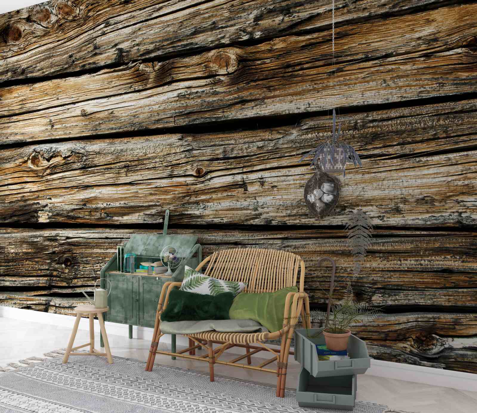 Fotobehang authentieke houten plank in retrostijl