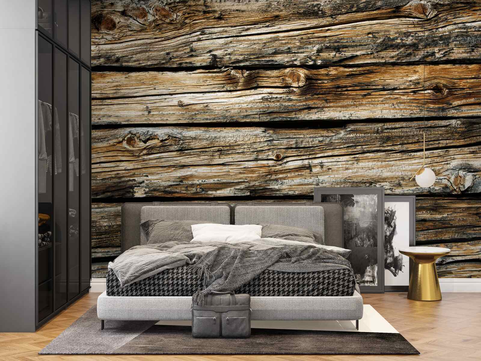 Fotobehang authentieke houten plank in retrostijl