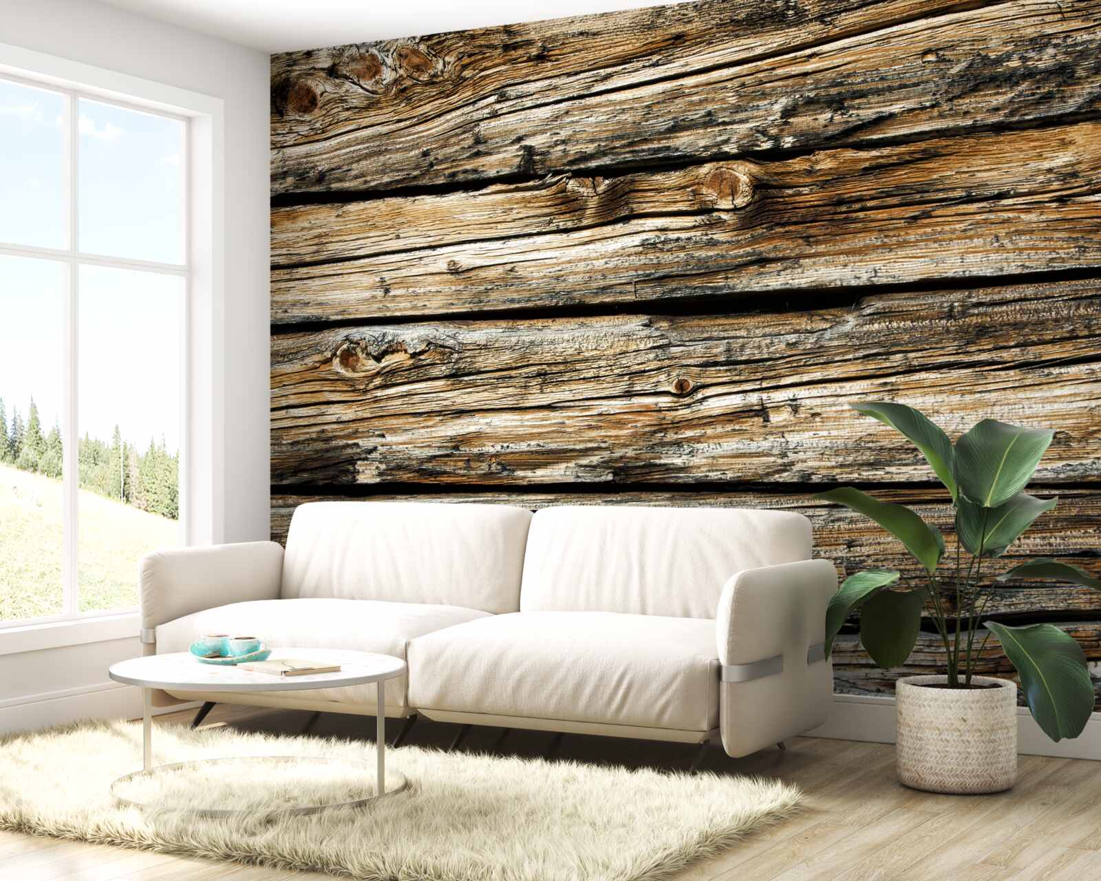 Fotobehang authentieke houten plank in retrostijl