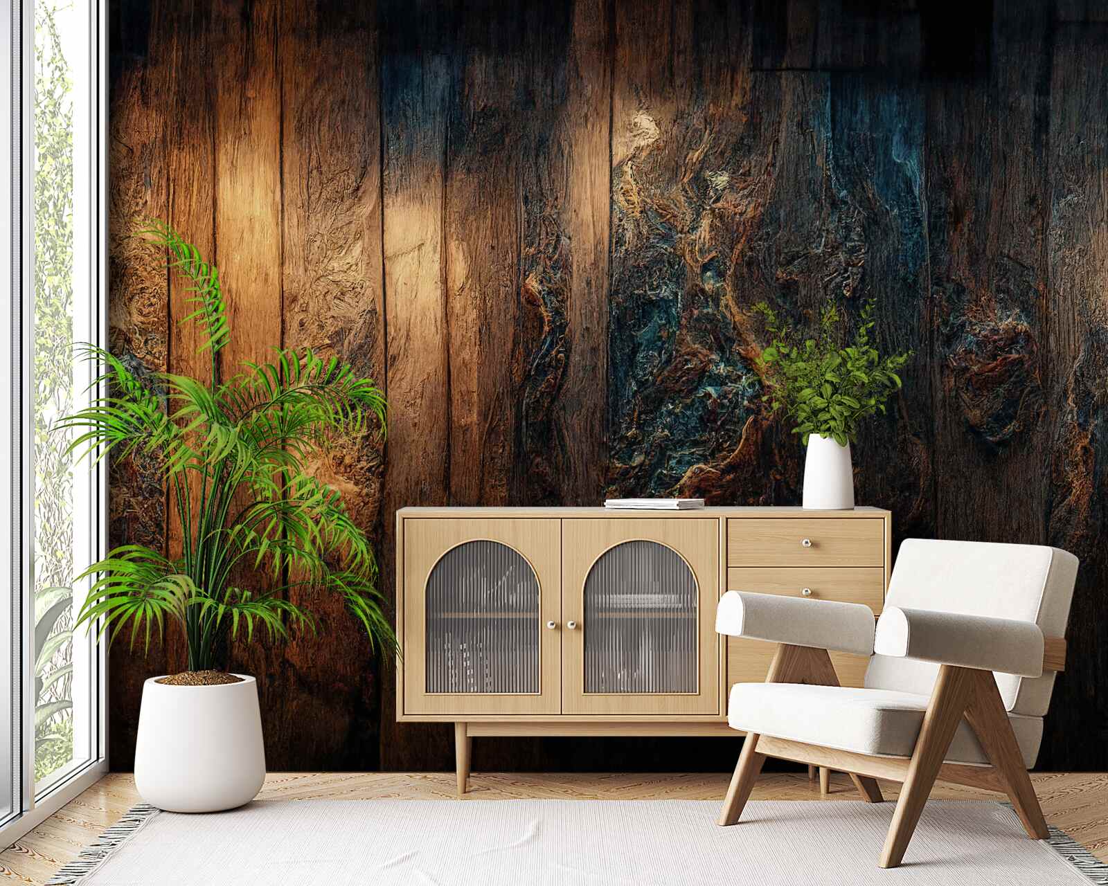 Fotobehang achtergrond van oud, donker hout