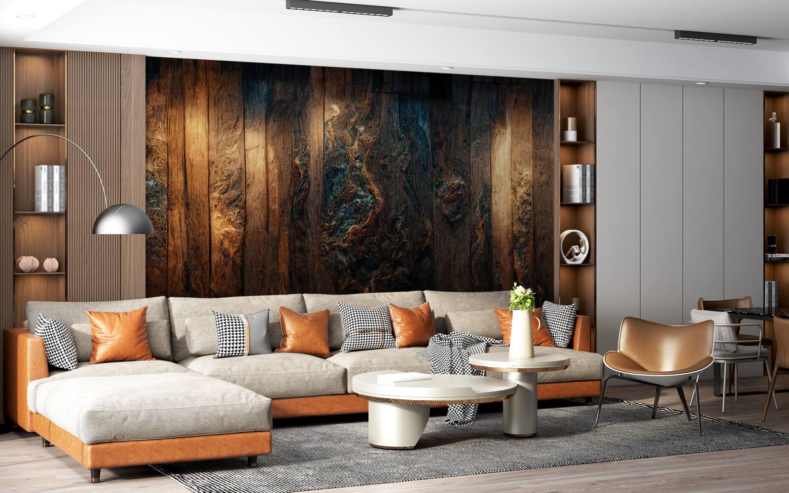 Fotobehang achtergrond van oud, donker hout