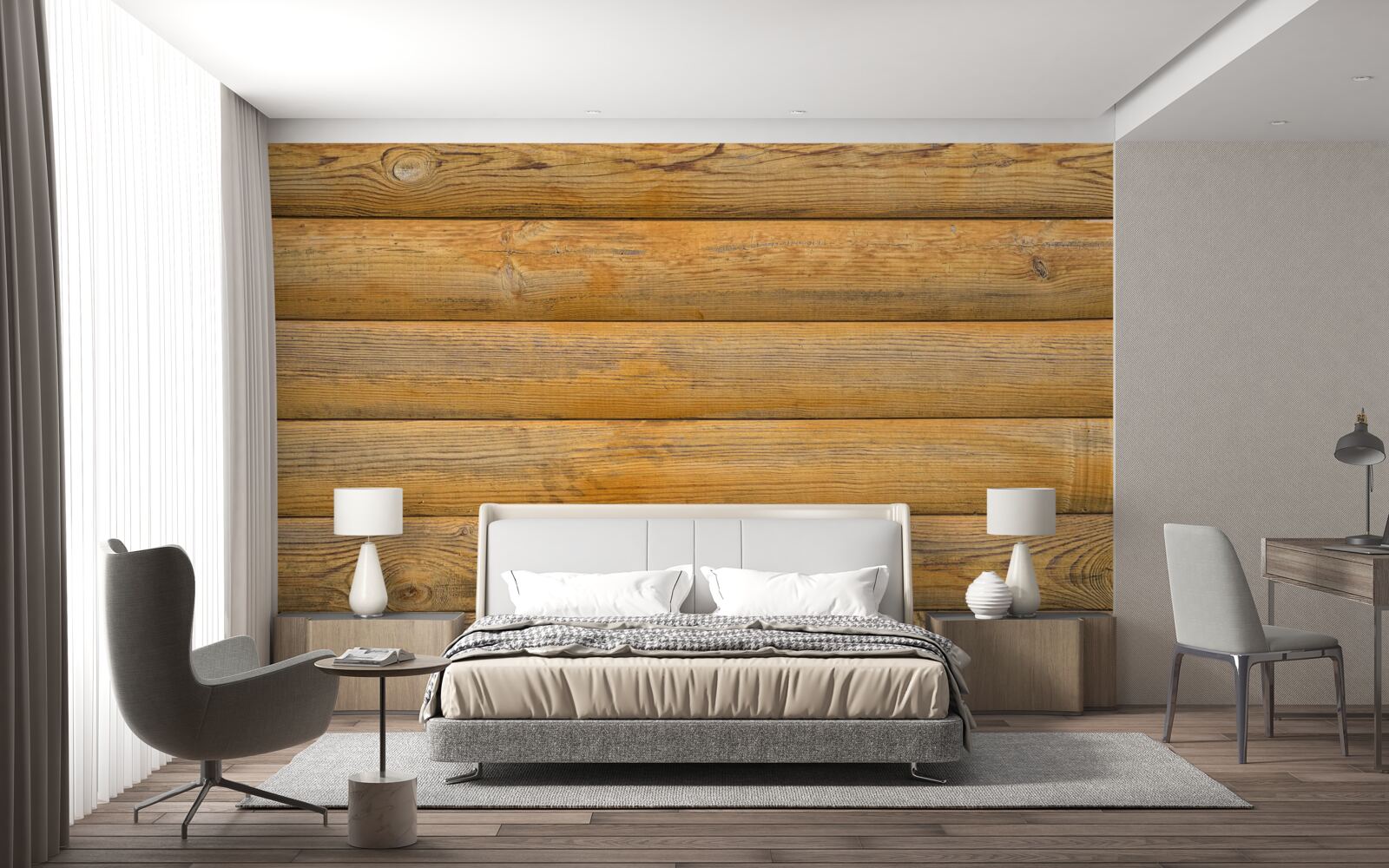 Fotobehang Muur bekleed met balen