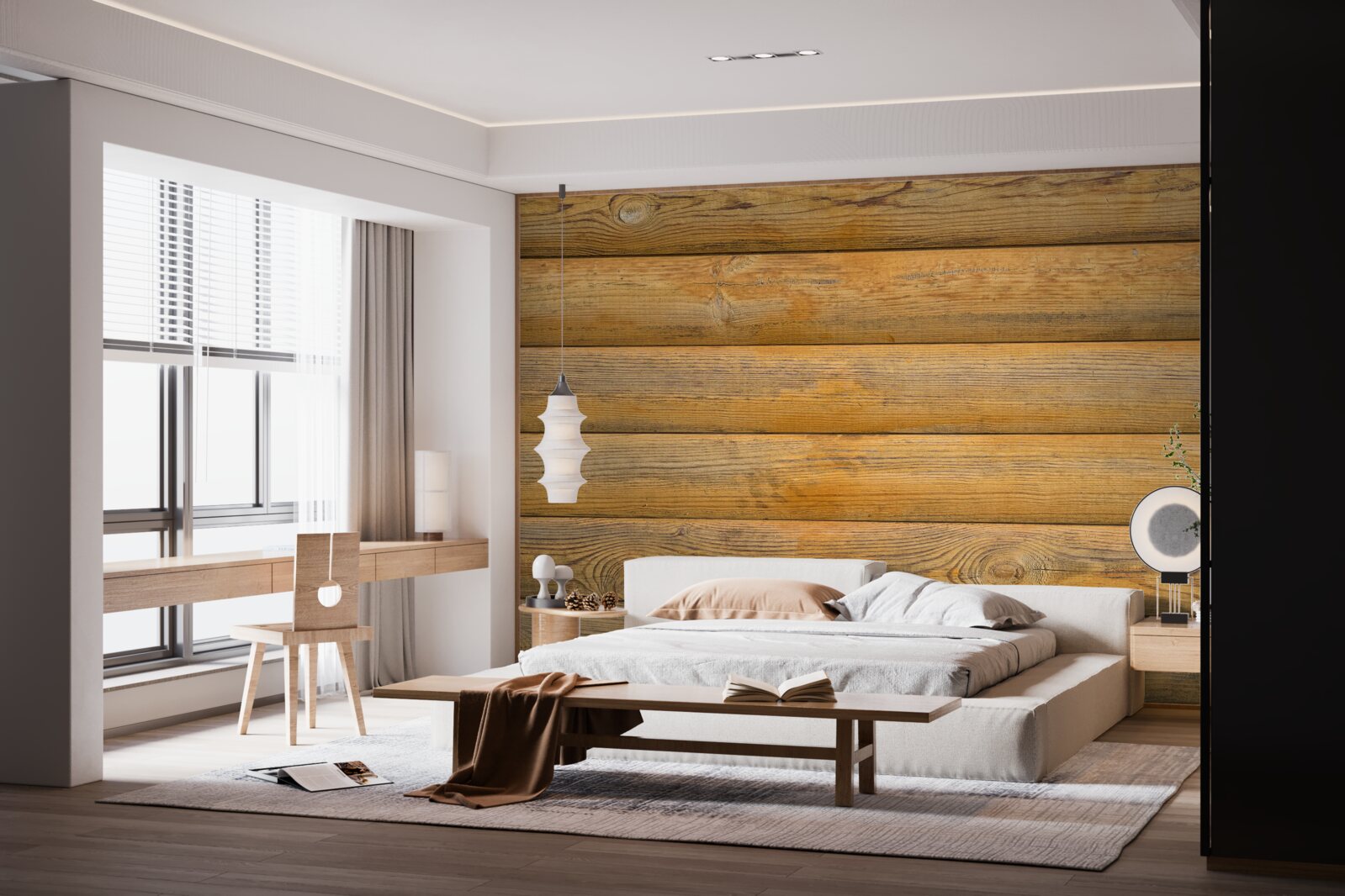 Fotobehang Muur bekleed met balen