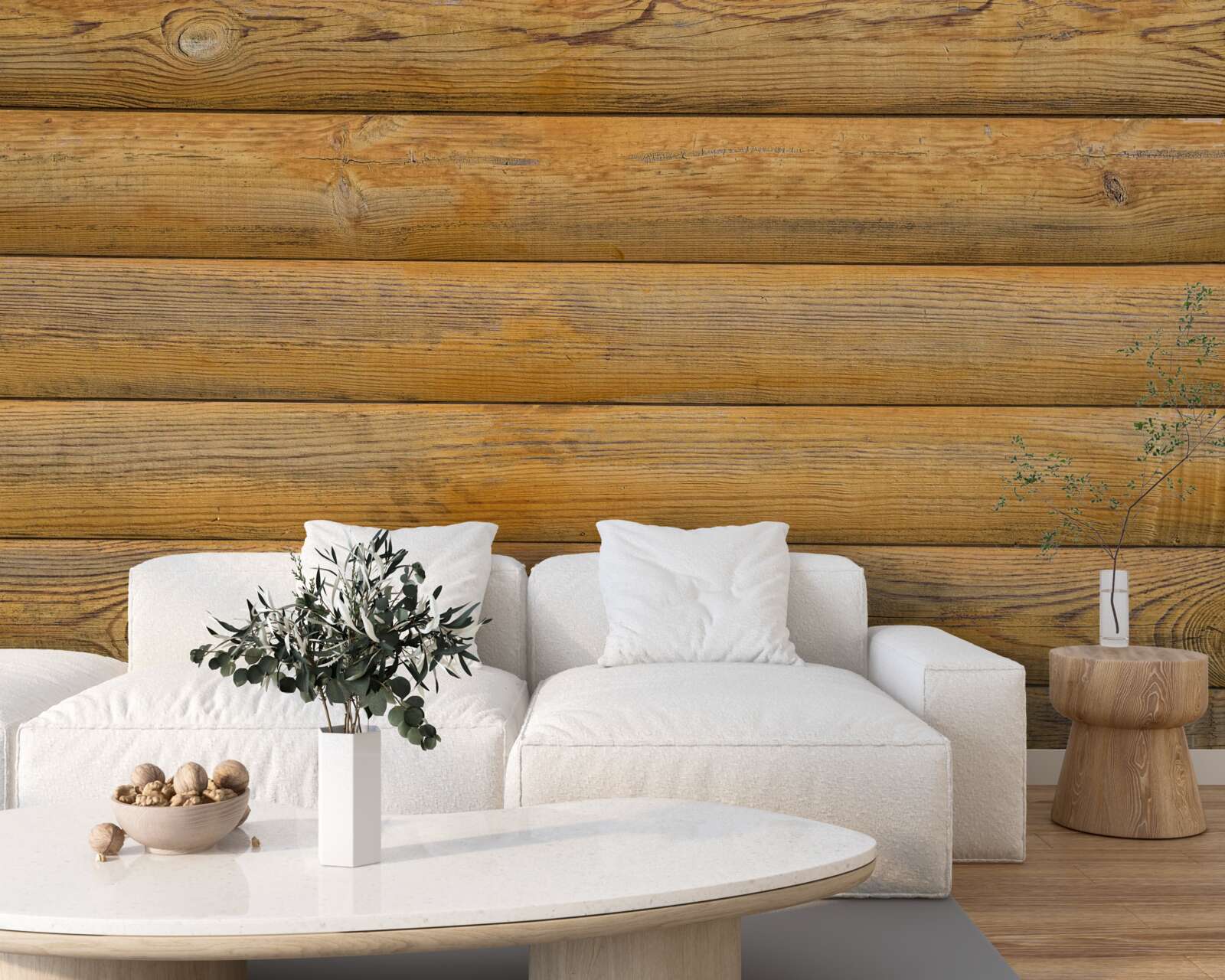 Fotobehang Muur bekleed met balen