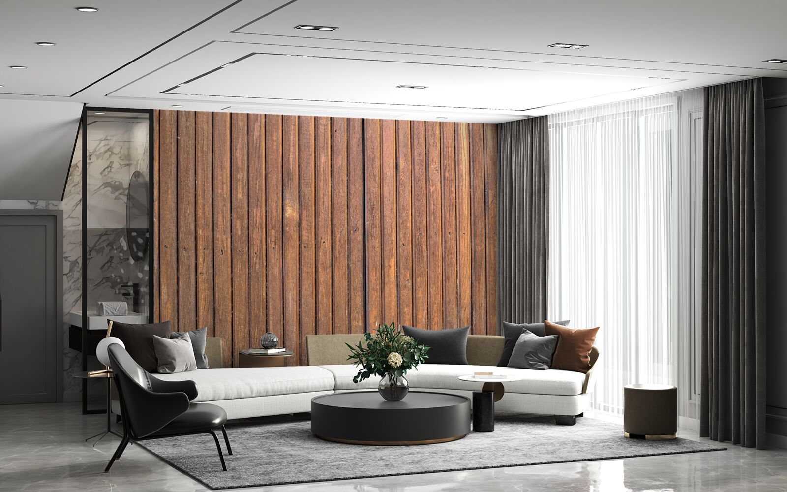 Fotobehang doorlopende barrière van oude houten balken