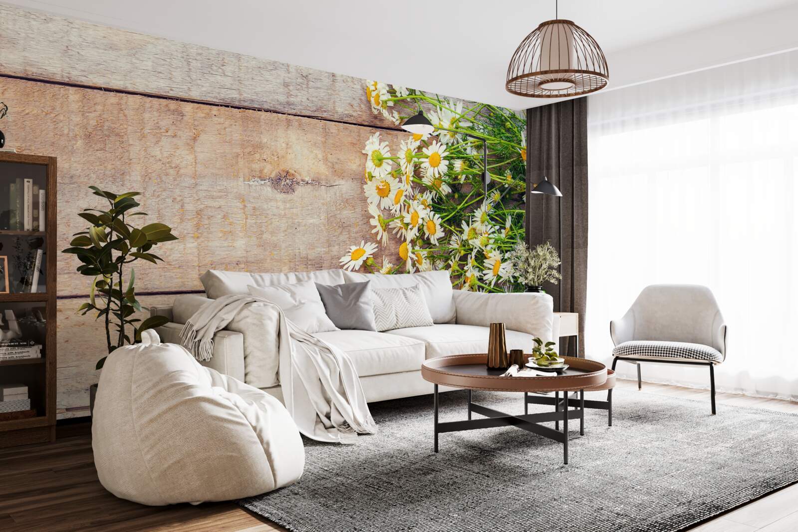 Fotobehang wat madeliefjes op de dansvloer