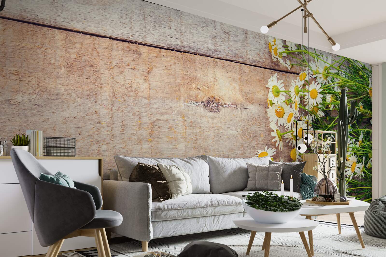 Fotobehang wat madeliefjes op de dansvloer