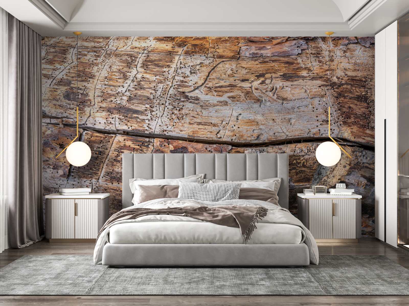 Fotobehang structuur van rottend houtmateriaal