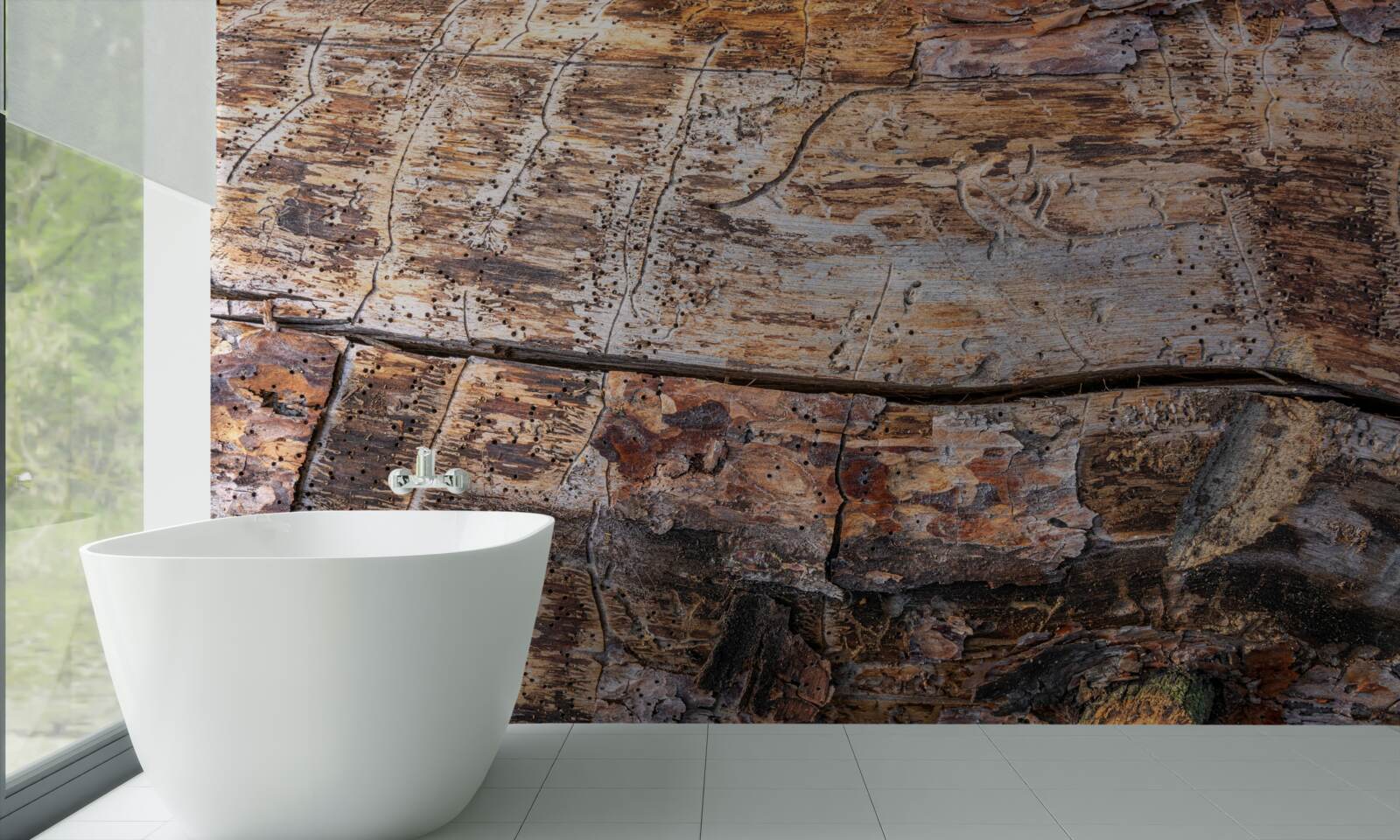 Fotobehang structuur van rottend houtmateriaal