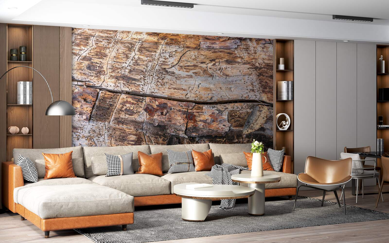 Fotobehang structuur van rottend houtmateriaal