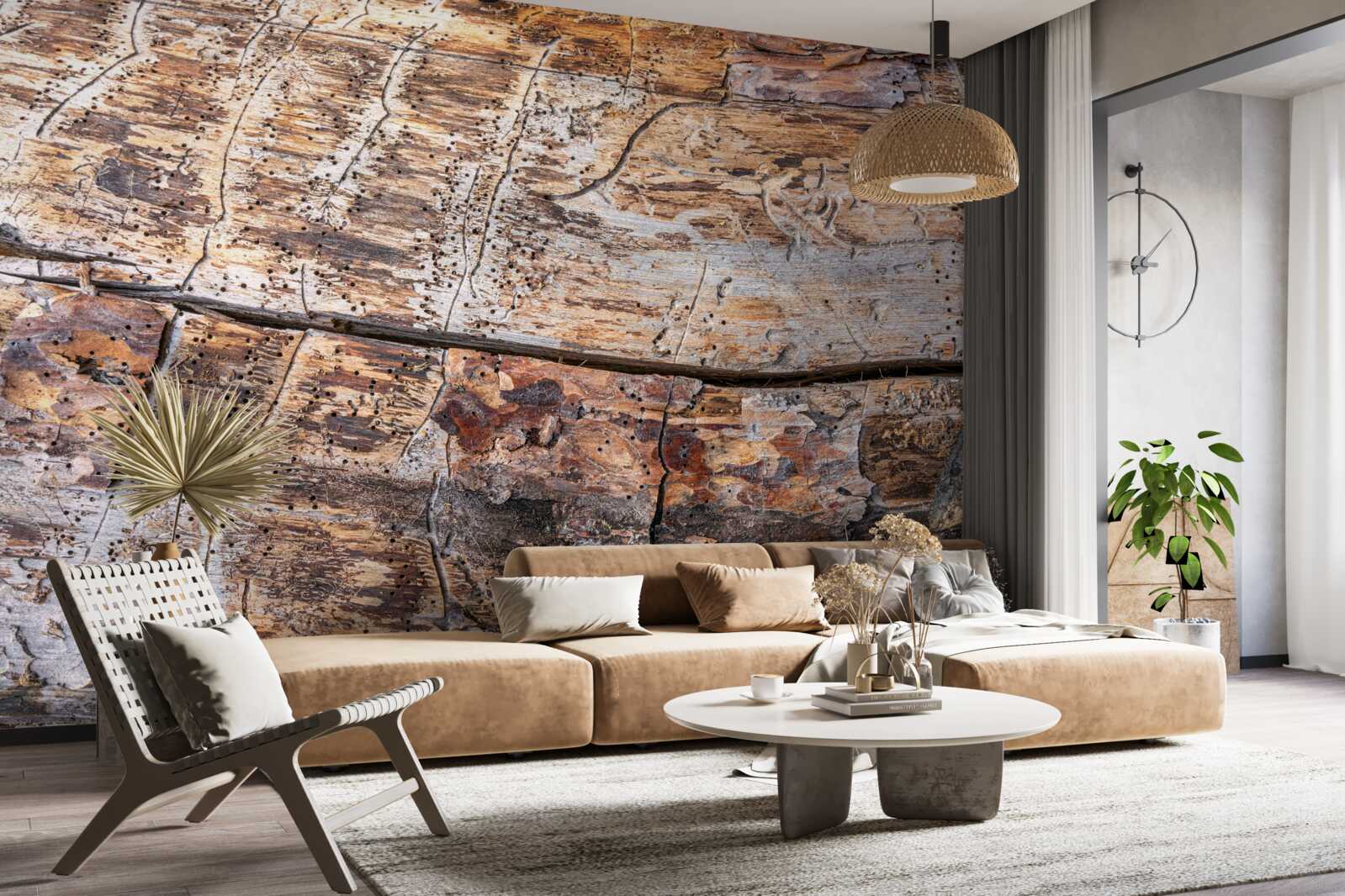 Fotobehang structuur van rottend houtmateriaal