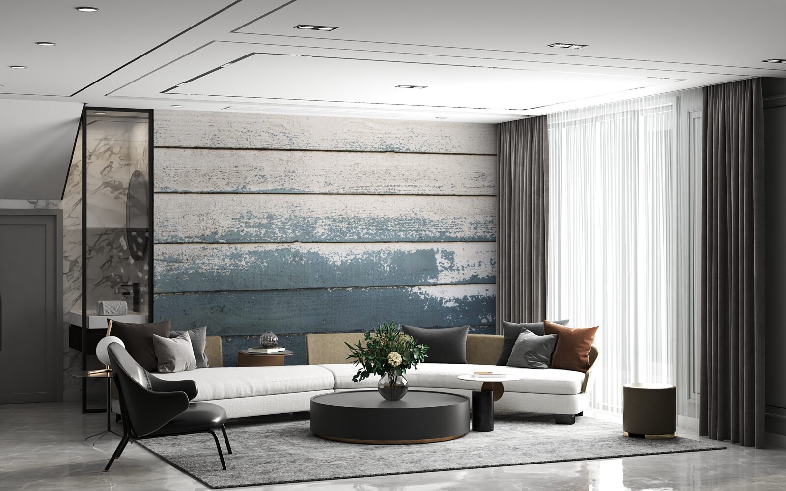 Fotobehang oud houten paneel dat zijn bekleding heeft verloren