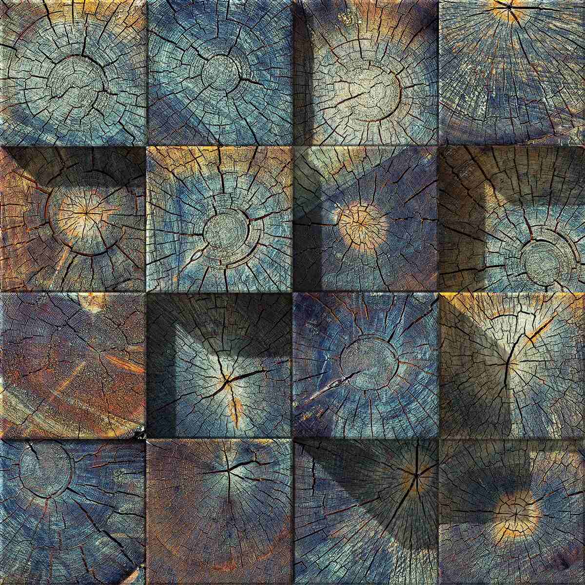 Fotobehang een artistiek object gemaakt van de resten van bomen