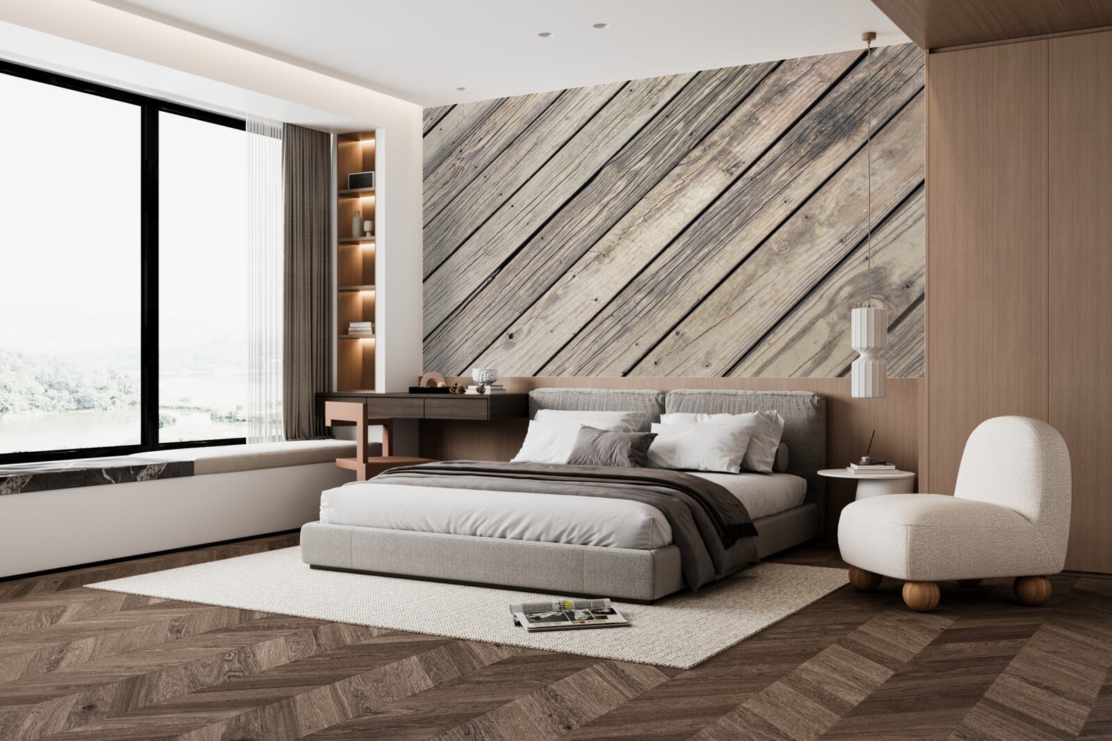 Fotobehang houten achtergrond van oude planken